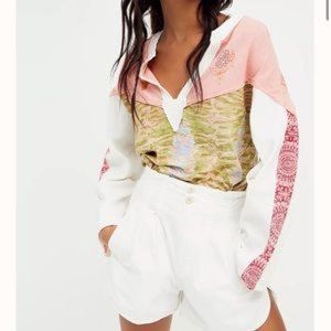 Free People Wherever Tee Floral Combo Size XS NWOT